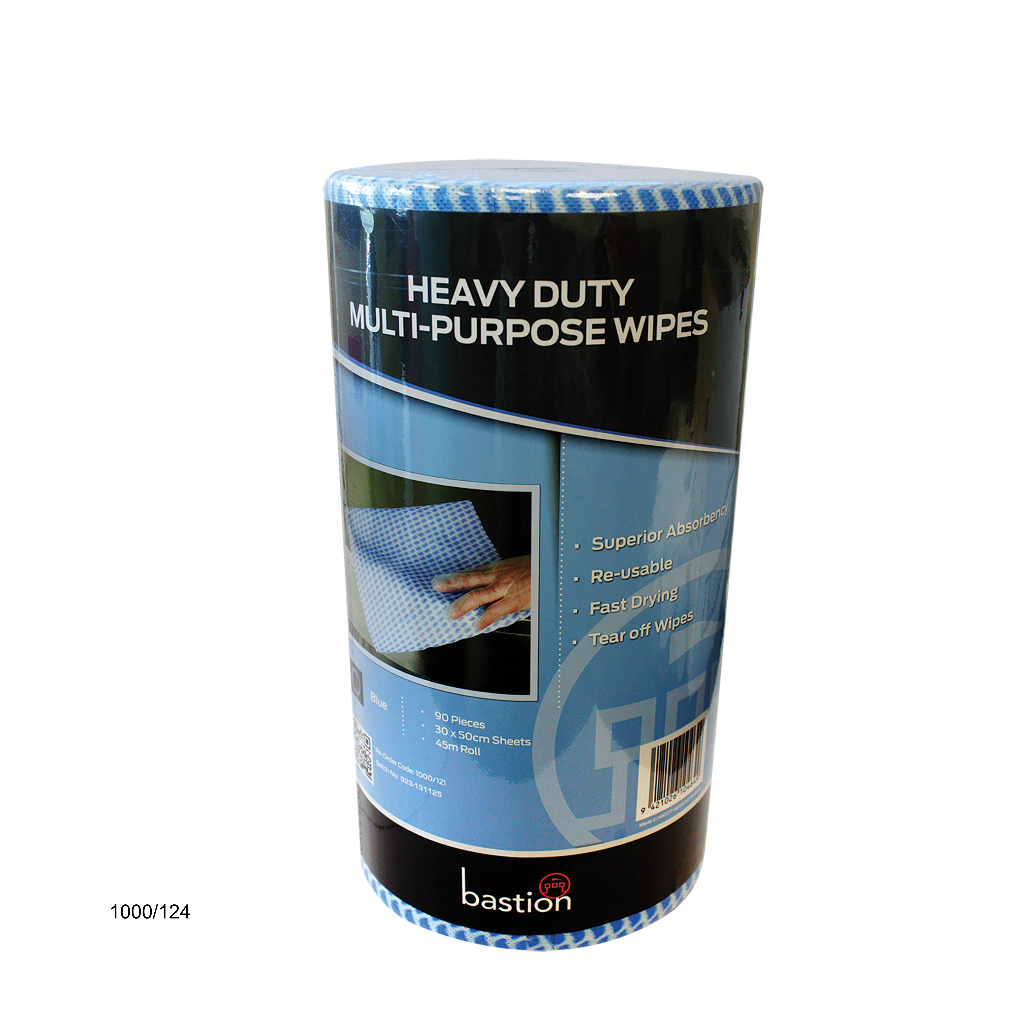 Heavy Duty Wipes Roll - Blue