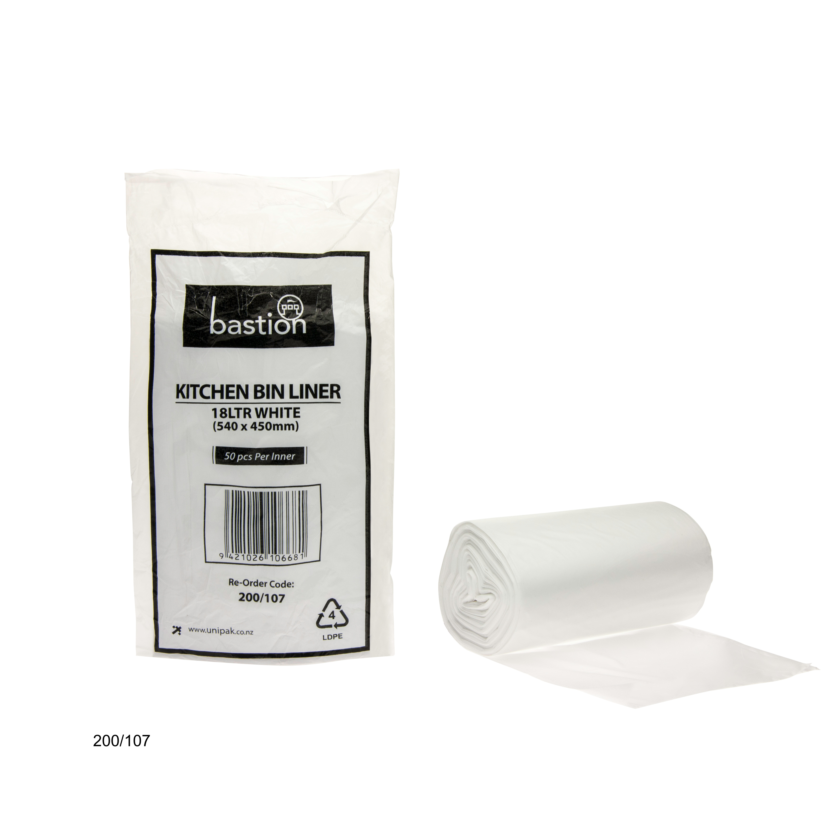18 litre Kitchen Bin liner packaging and roll