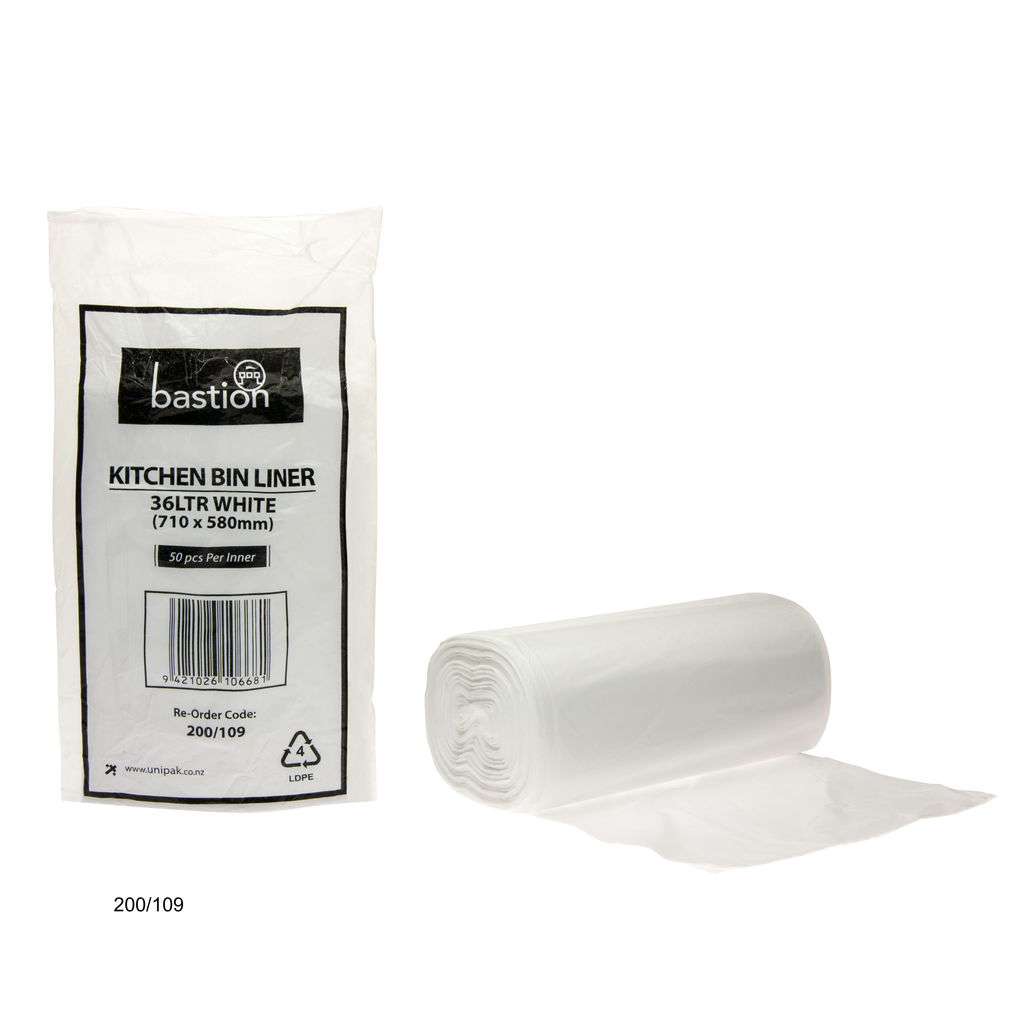 36 litre Kitchen Bin liner packaging and roll