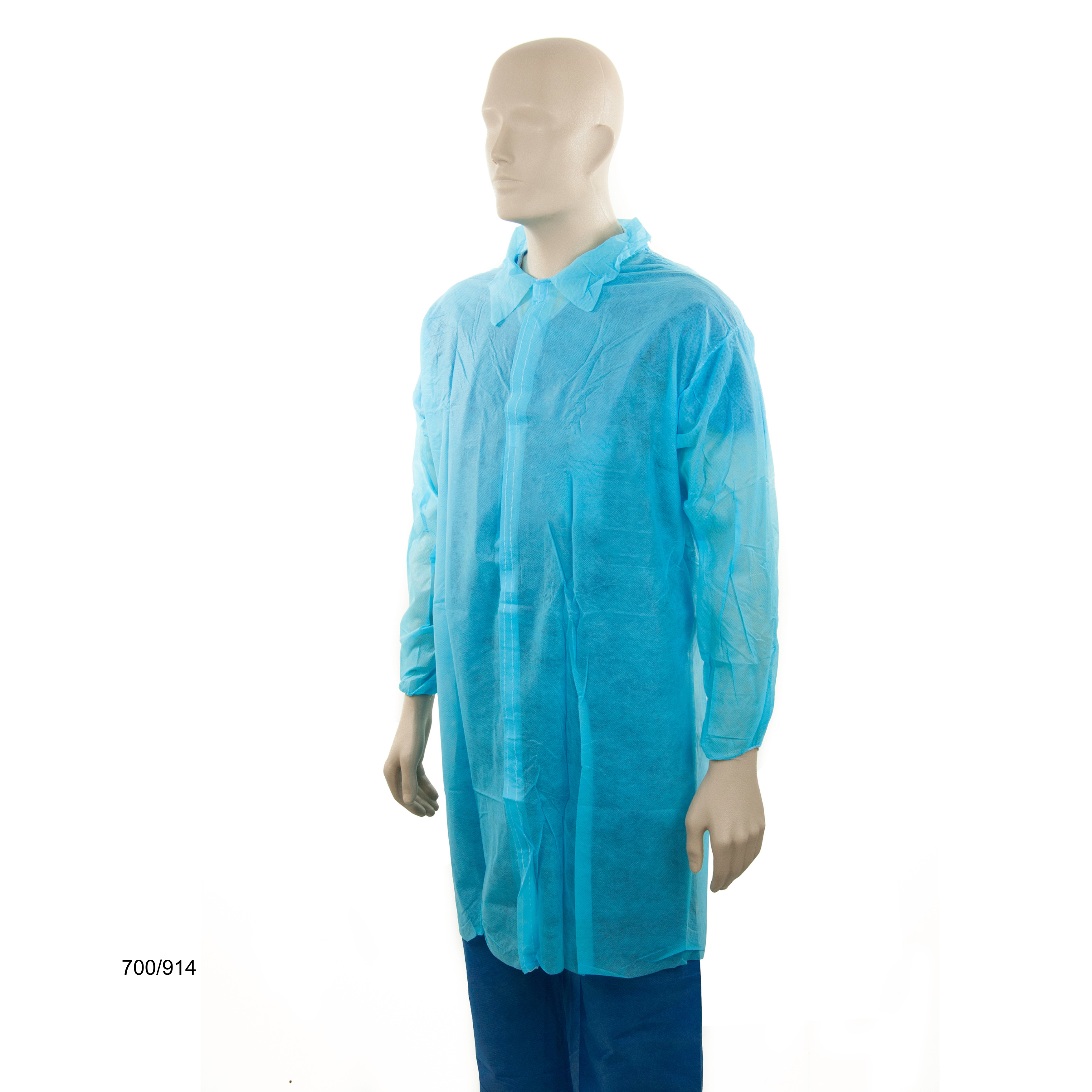 blue lab coat on mannequin