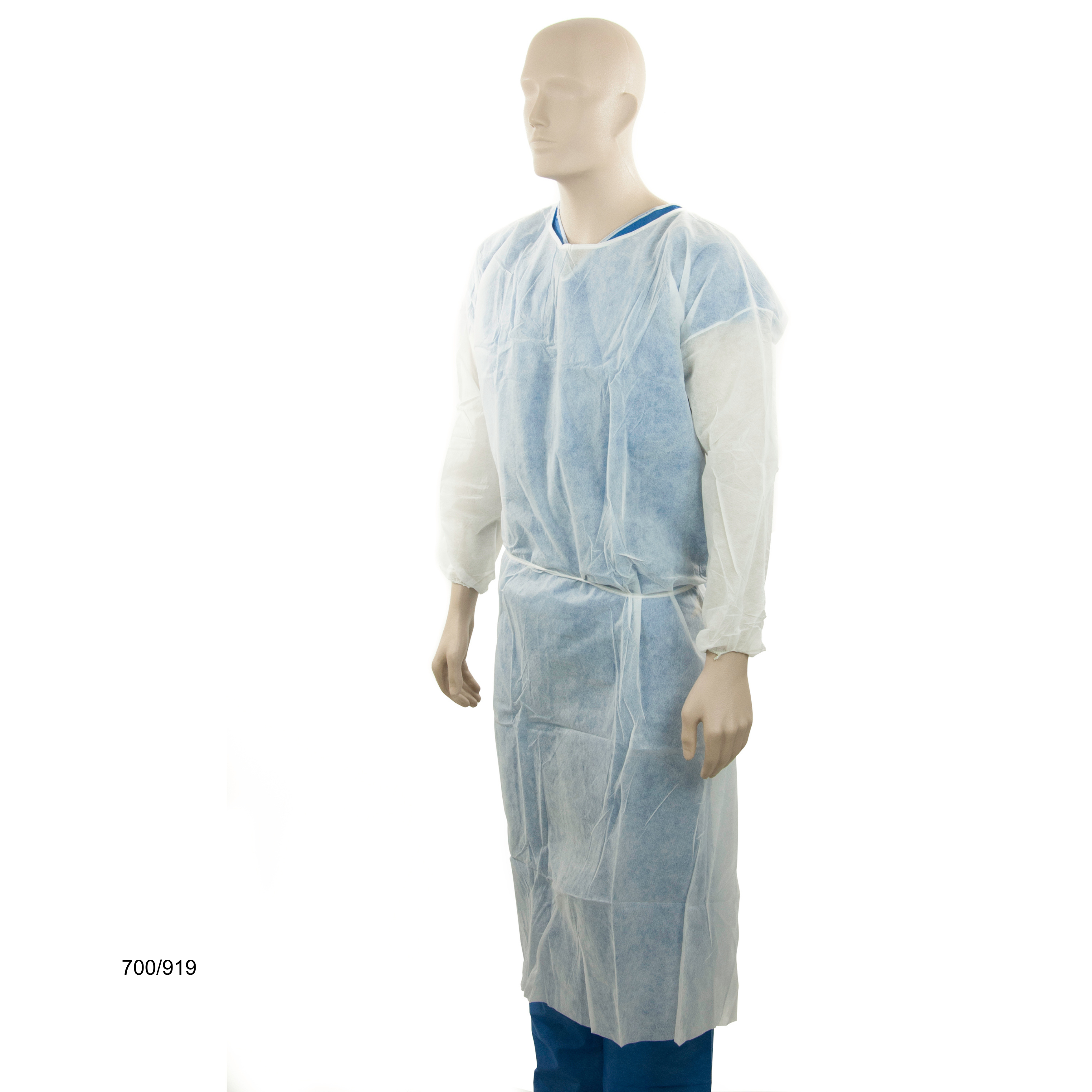 White clinical gown