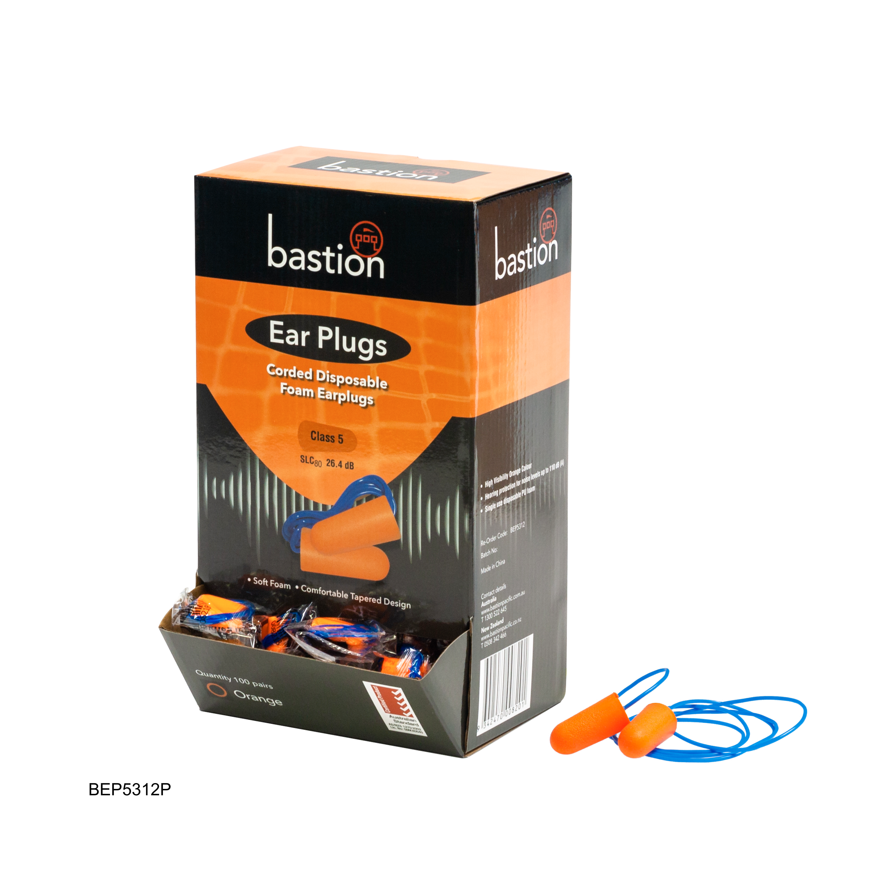 Bastion corded ear plugs inner carton