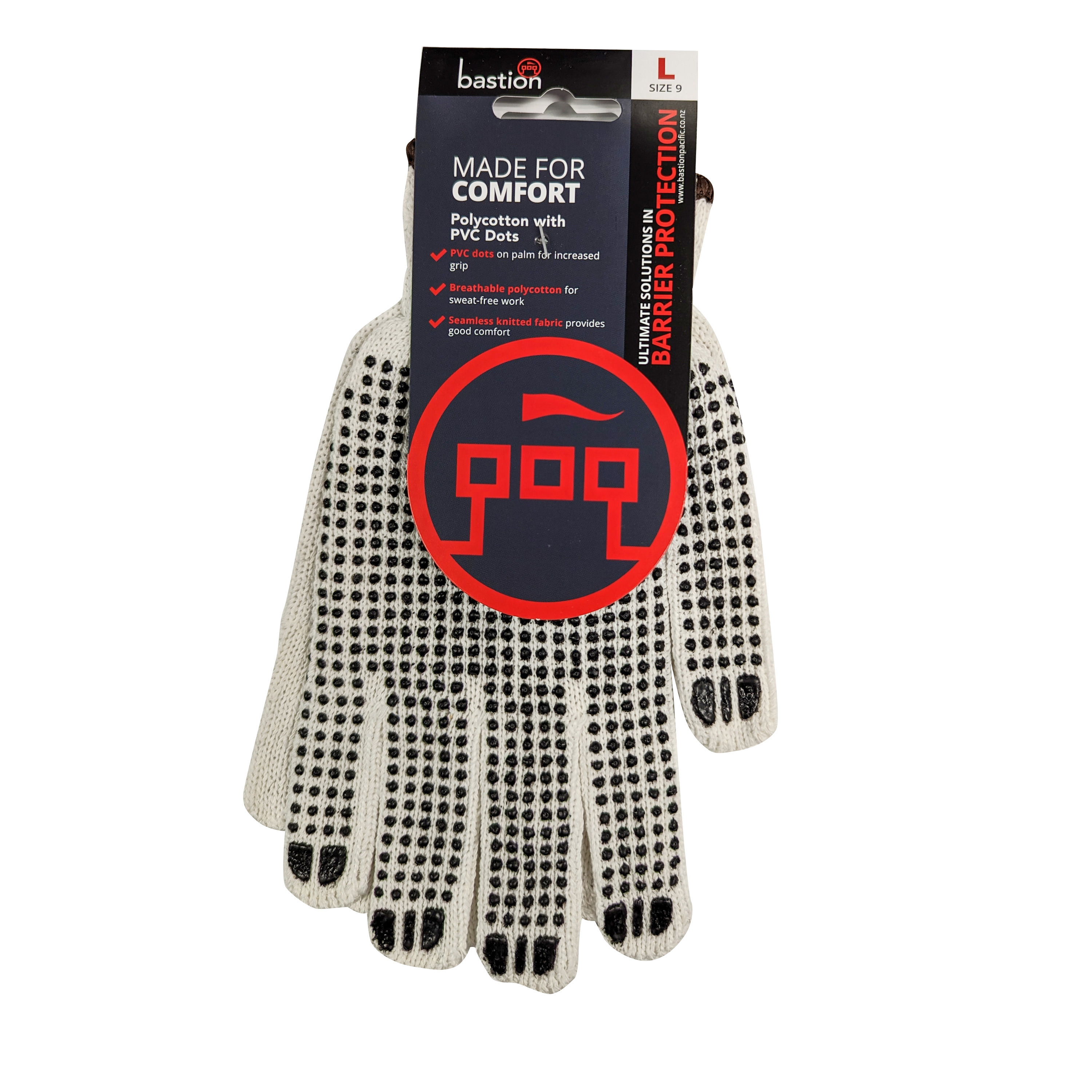 Bastion Polycotton gloves with dots, clear cut image