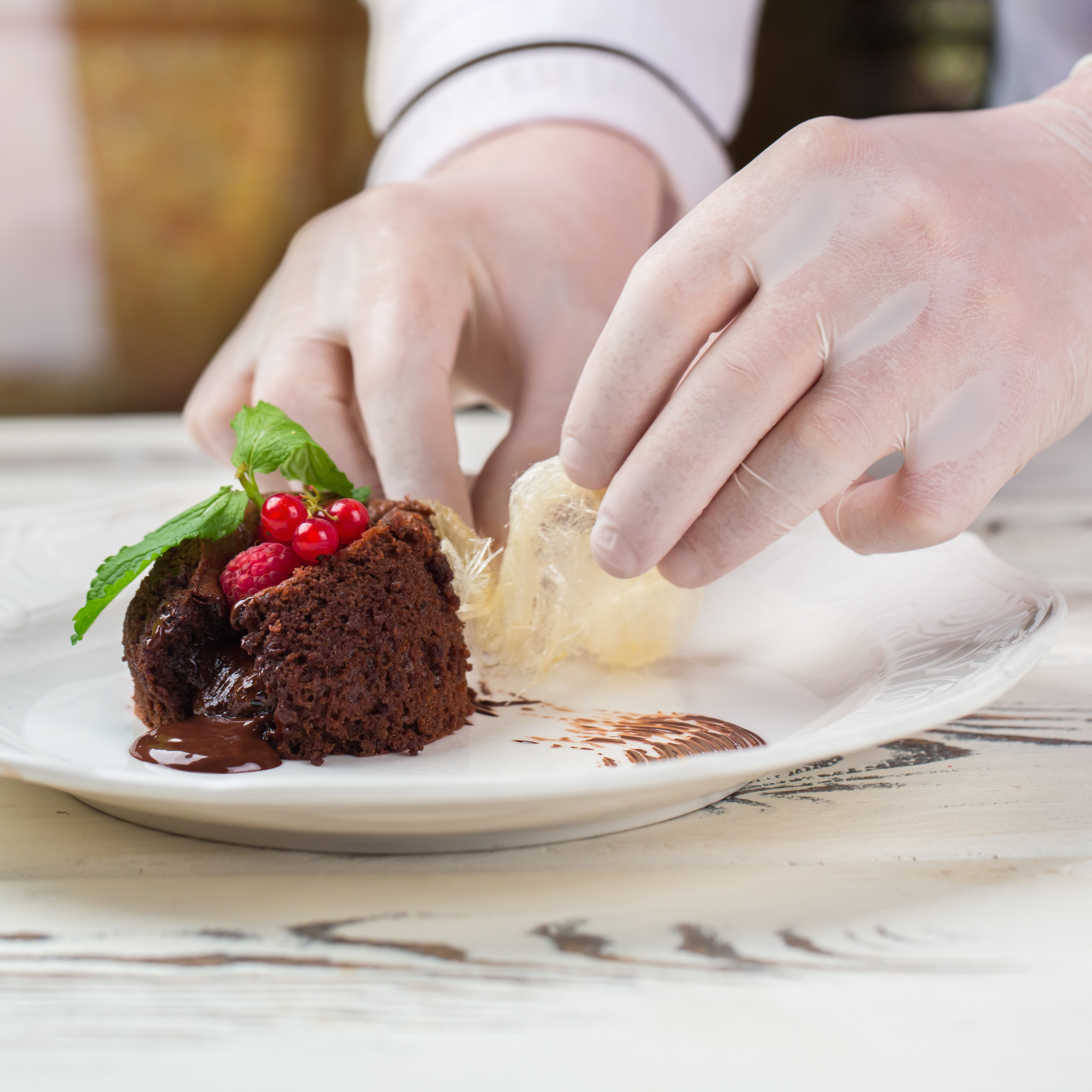 latex glove worn while plating good