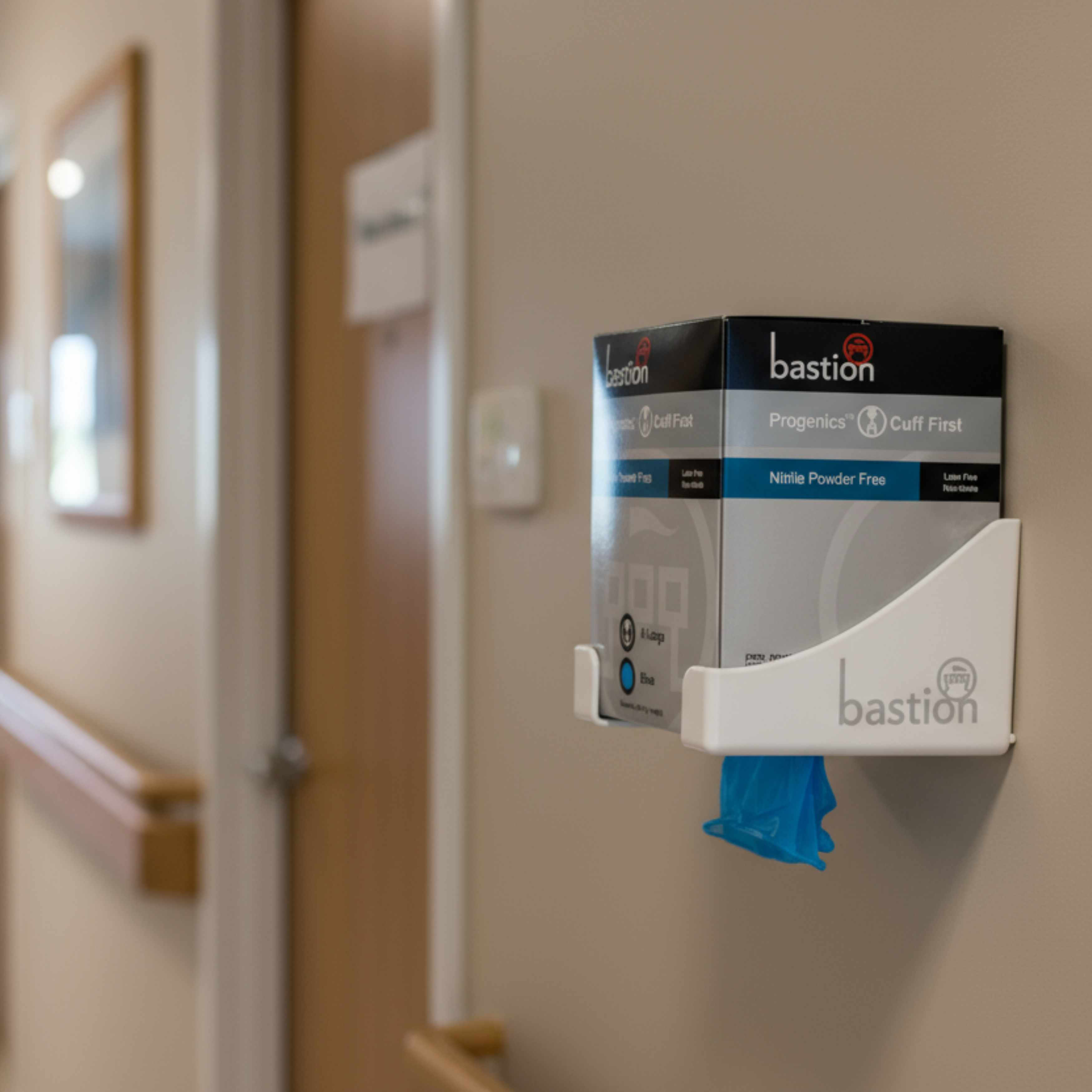 Progenics Gloves on the wall at a retirement home