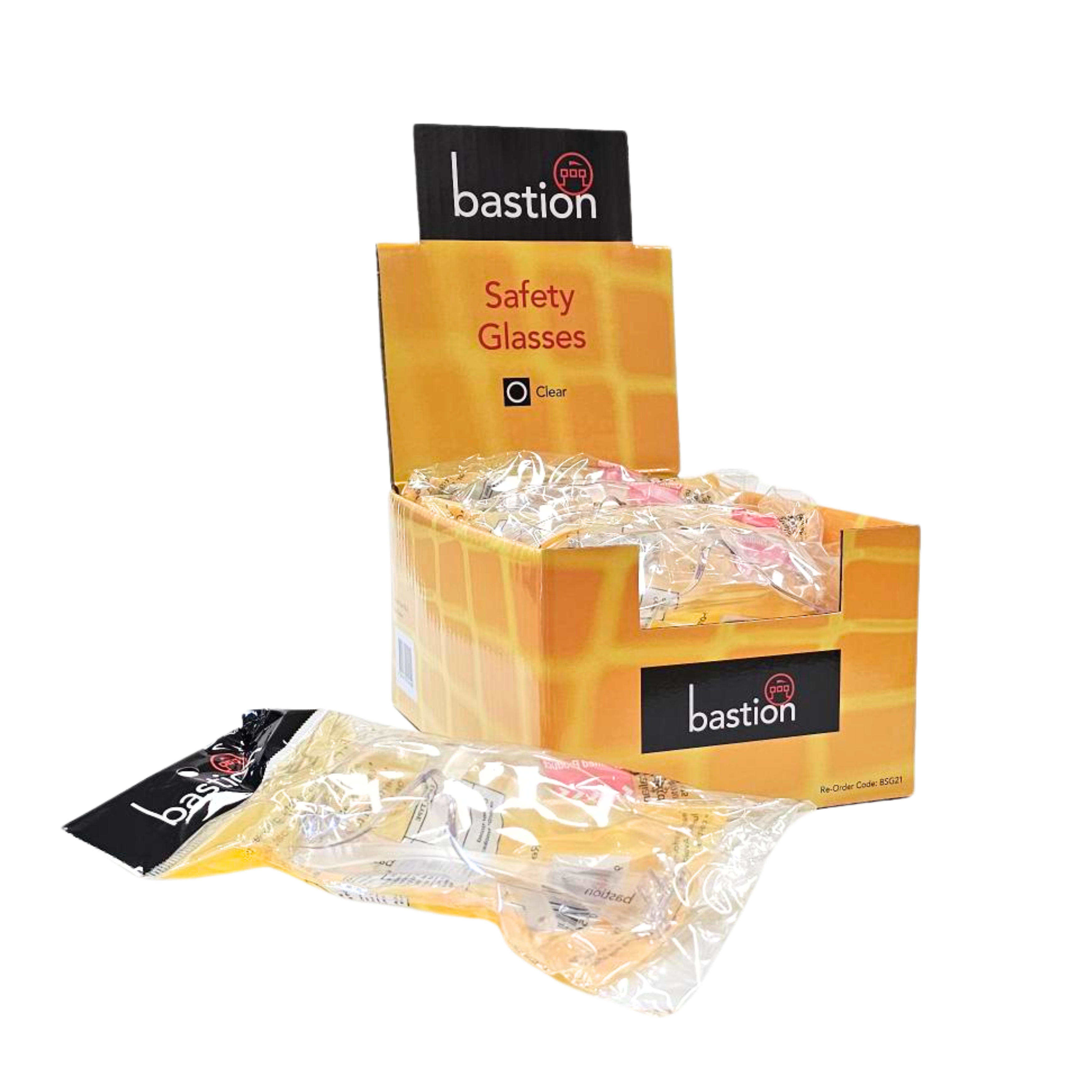 Bastion Safety Glasses Clear Retail Pack