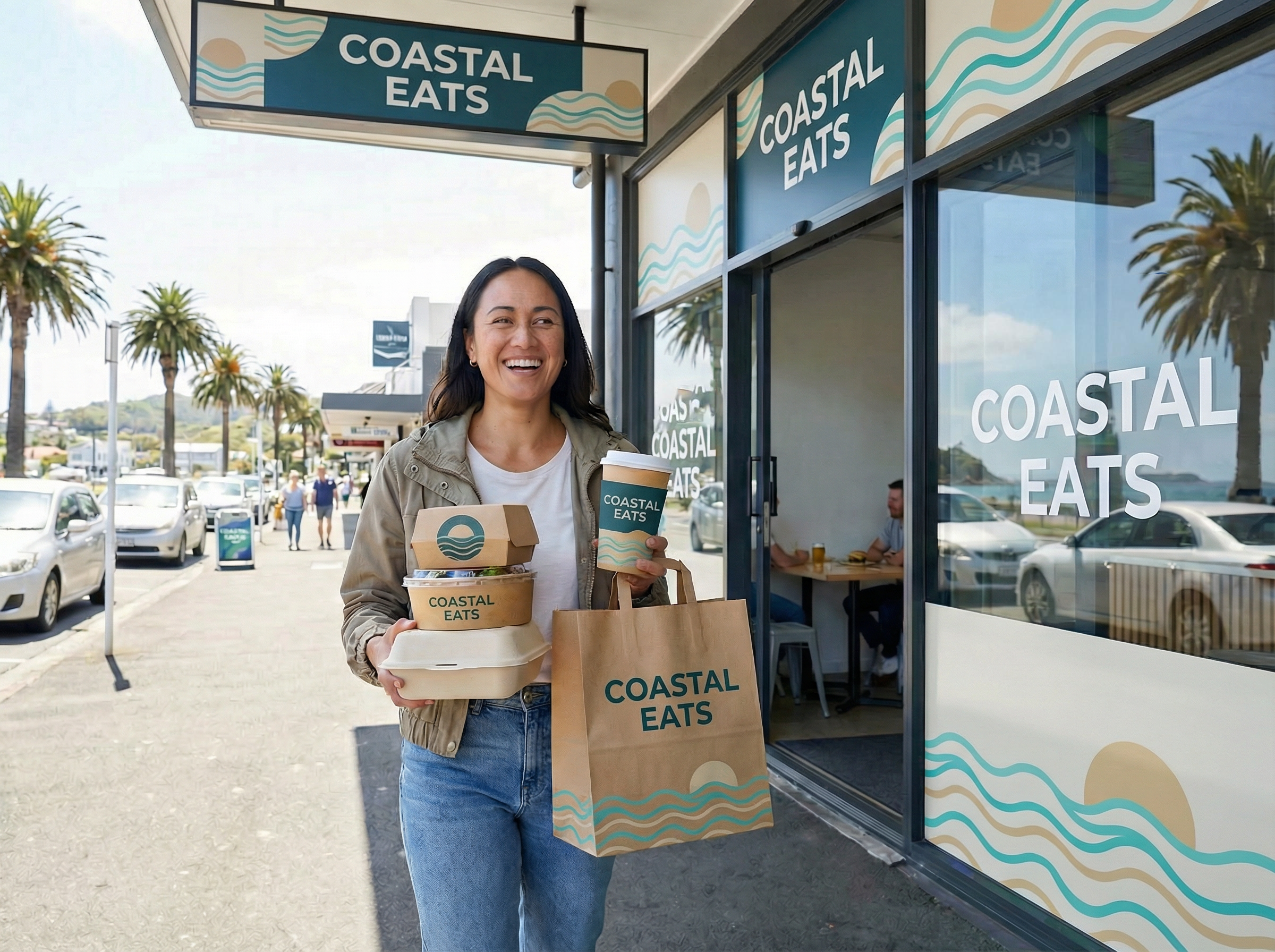 Coastal Eats Custom Branded Food Packaging Example