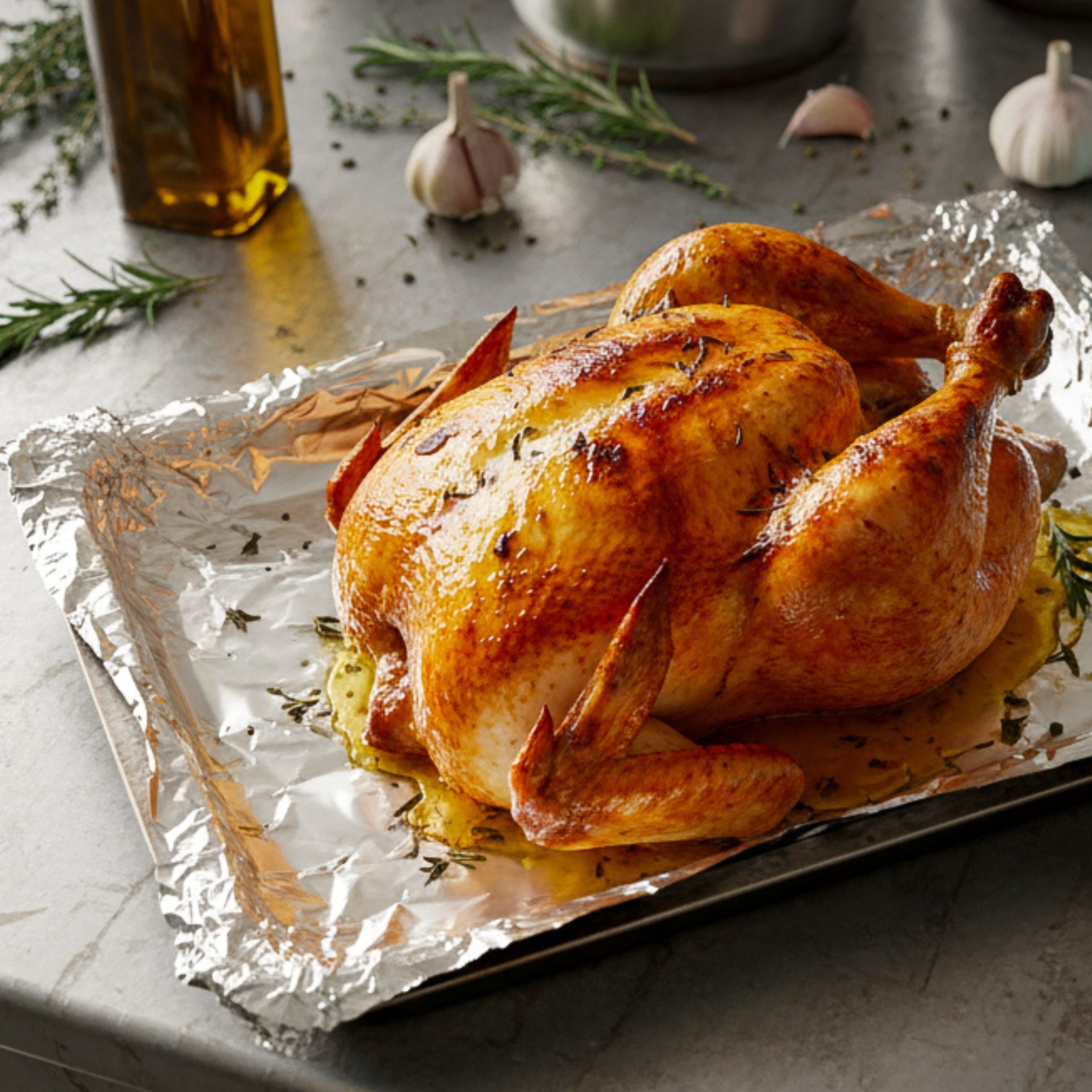 Emperor Foil with Chicken on top