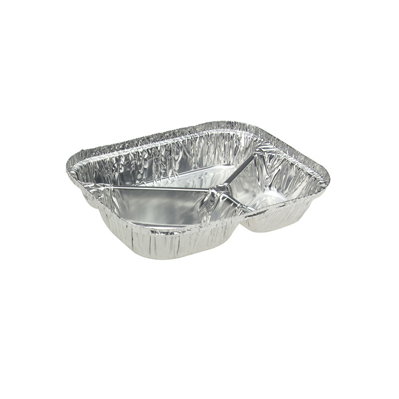 Emperor 3-compartment foil tray with the lid off