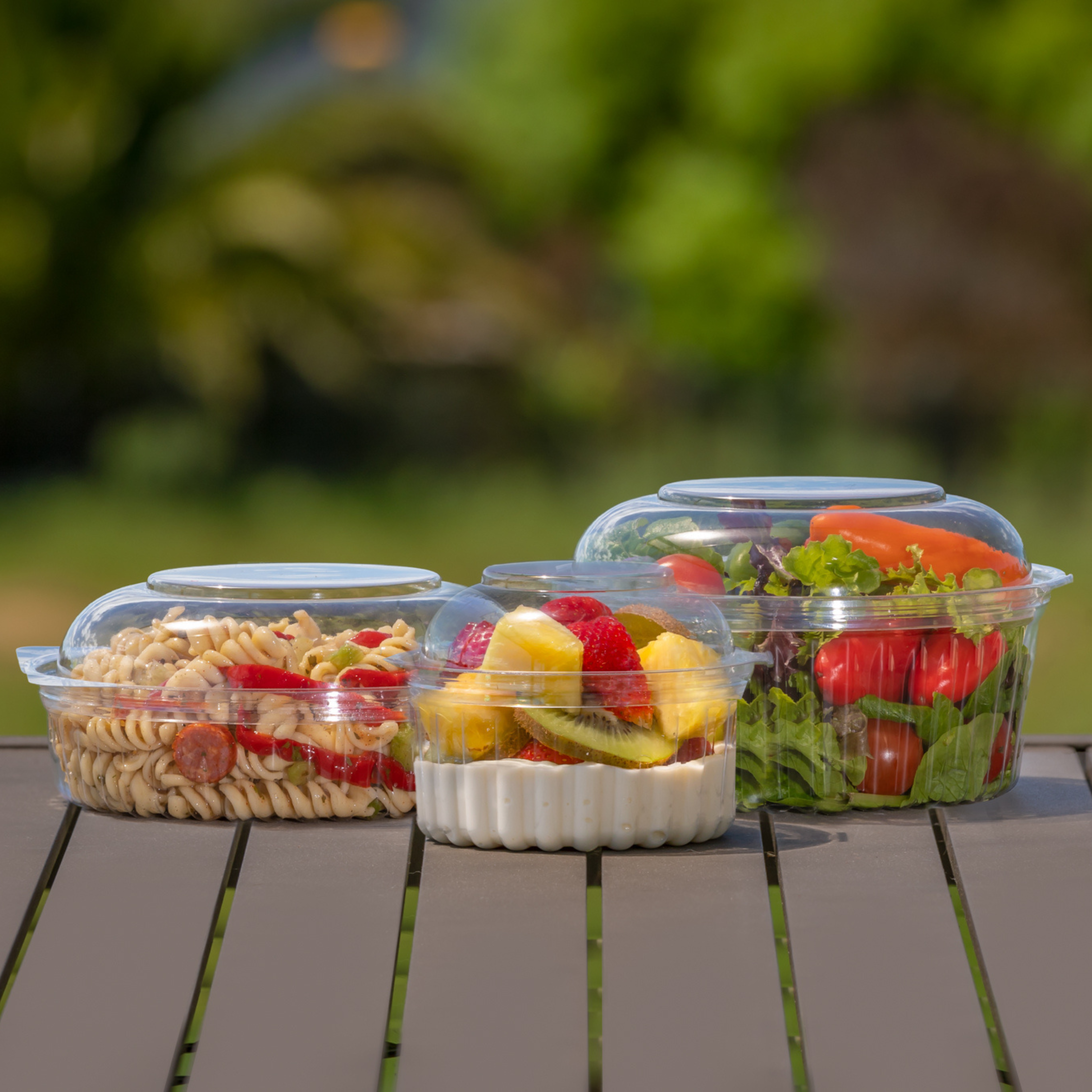 A range of salads in Emperor Sho bowl containers