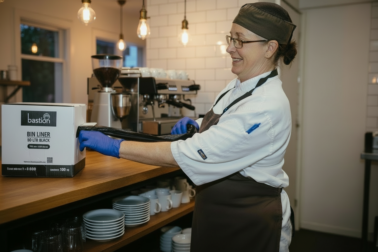 Firefly Gemini Flash Make the wording on the dispenser box that the lady is pulling the bin liner out have 55023
