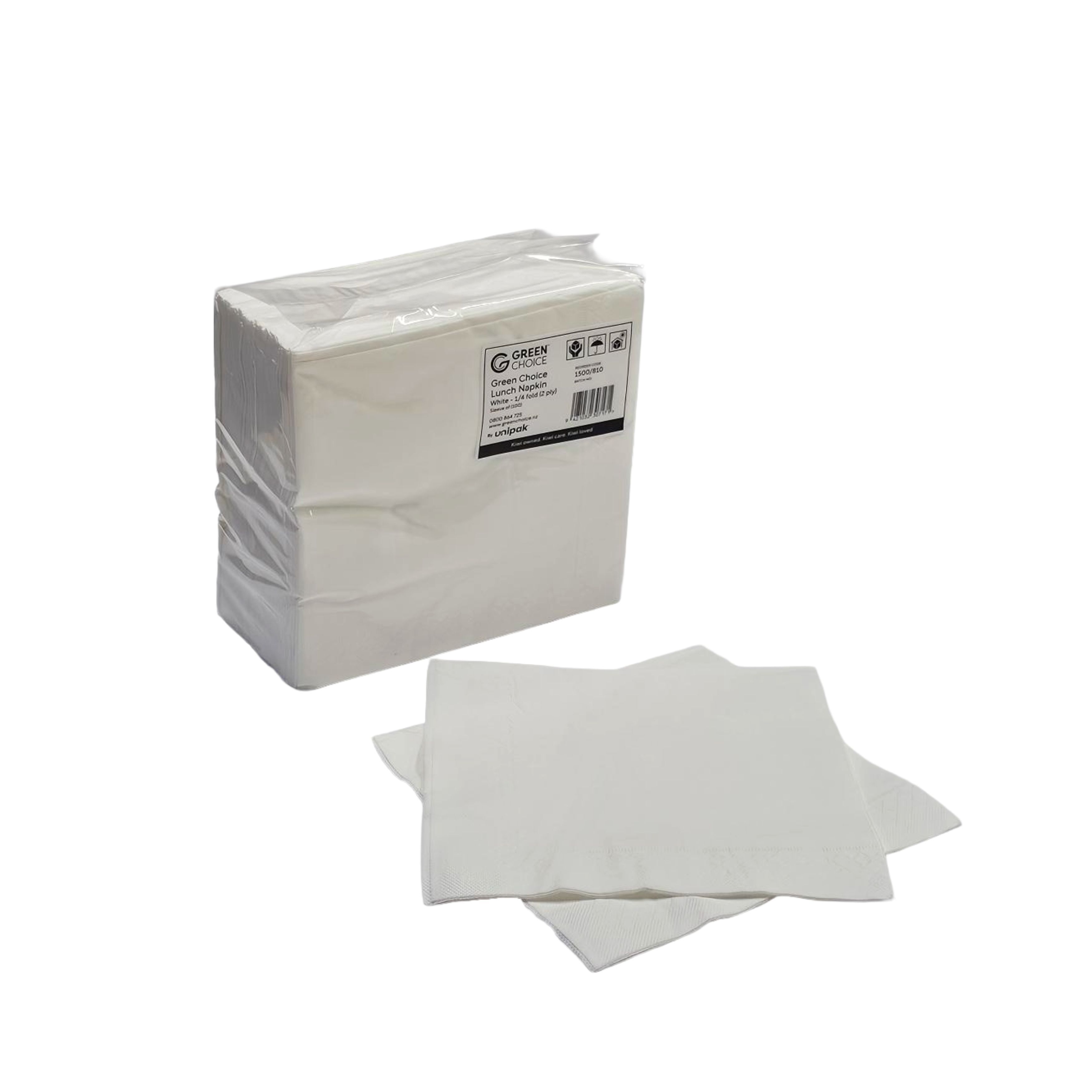 Lunch Napkin, 1/4 fold white