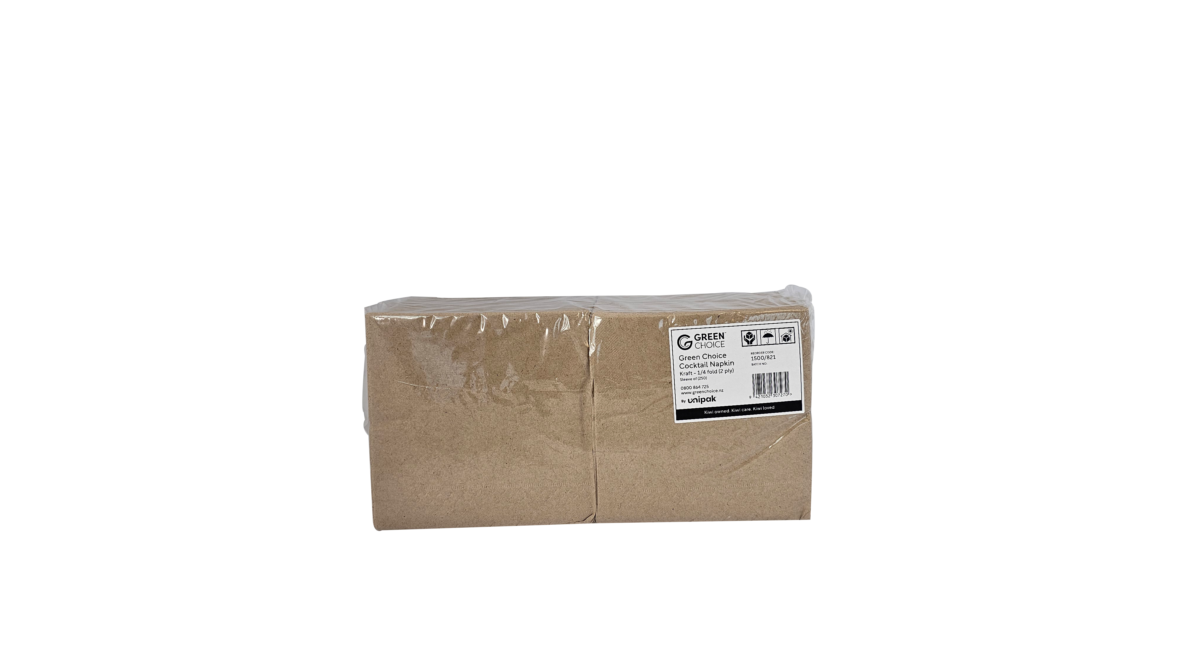 1500 821 Cocktail Napkin Quarter Fold 2 Ply Kraft