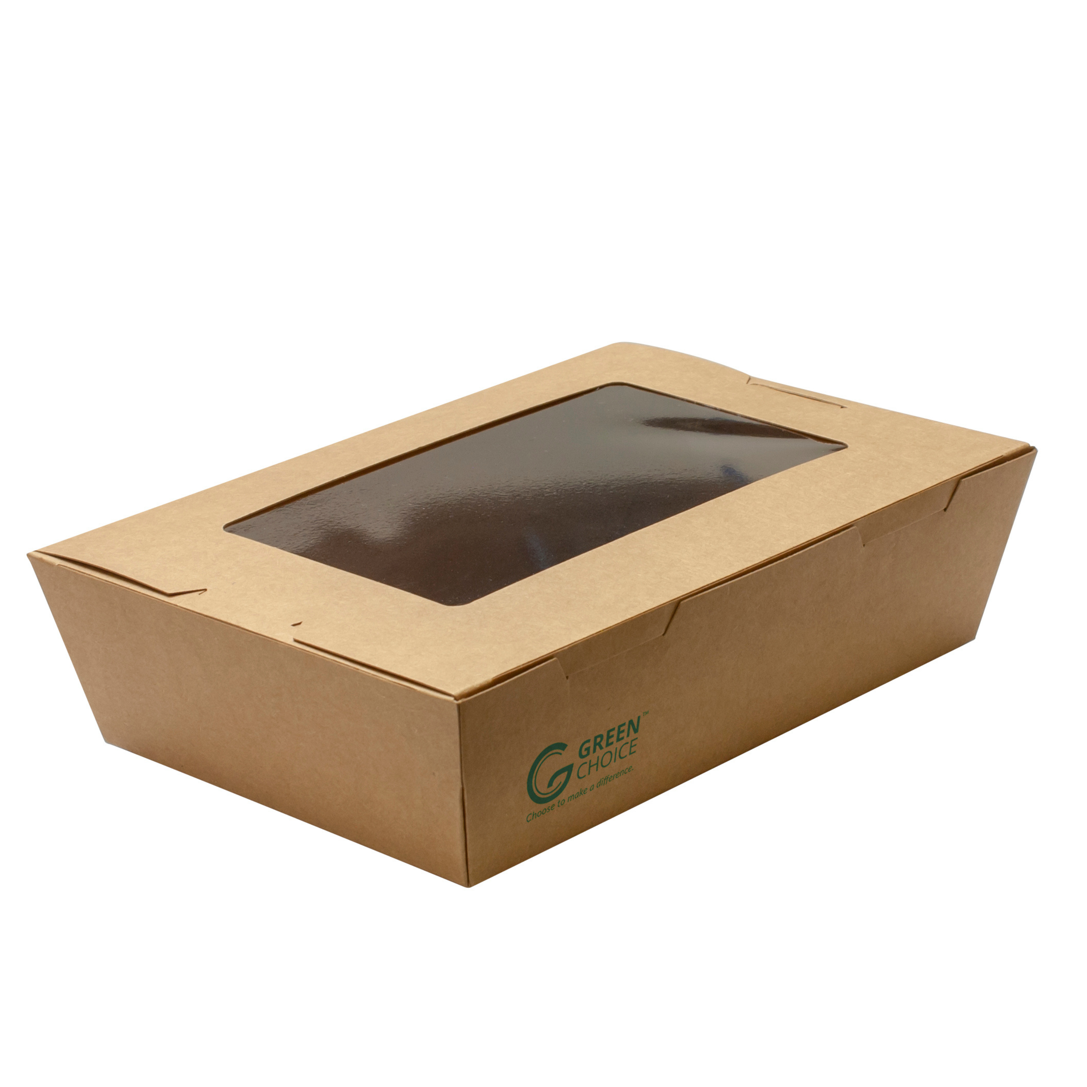 Green Choice Kraft takeaway box with window