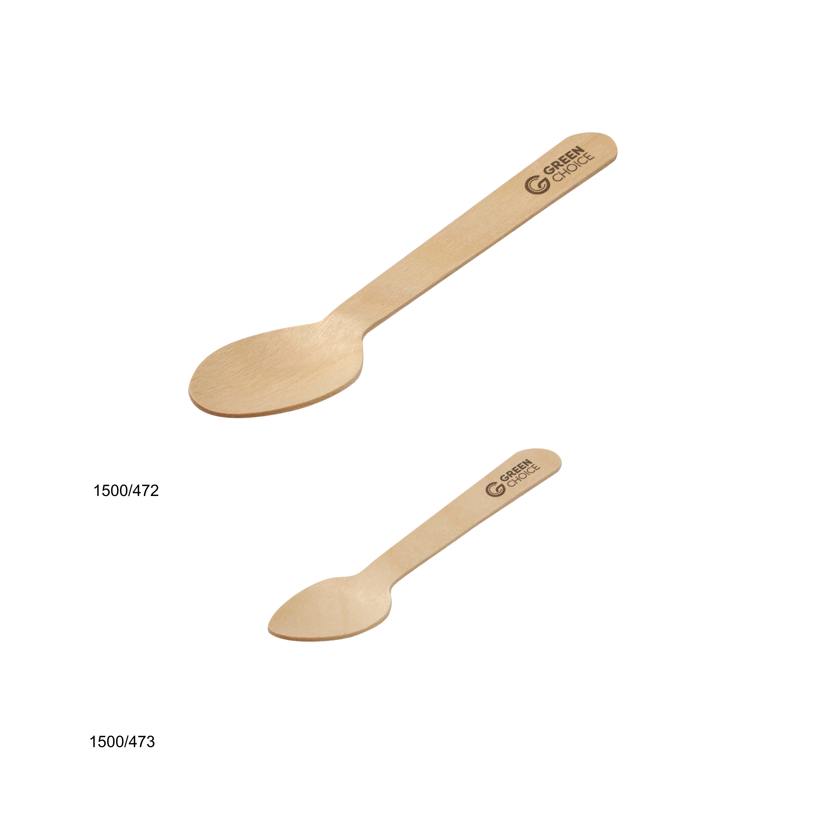 Wooden Green Choice Spoon and teaspoon clear cuts 1500/472 and 1500/473