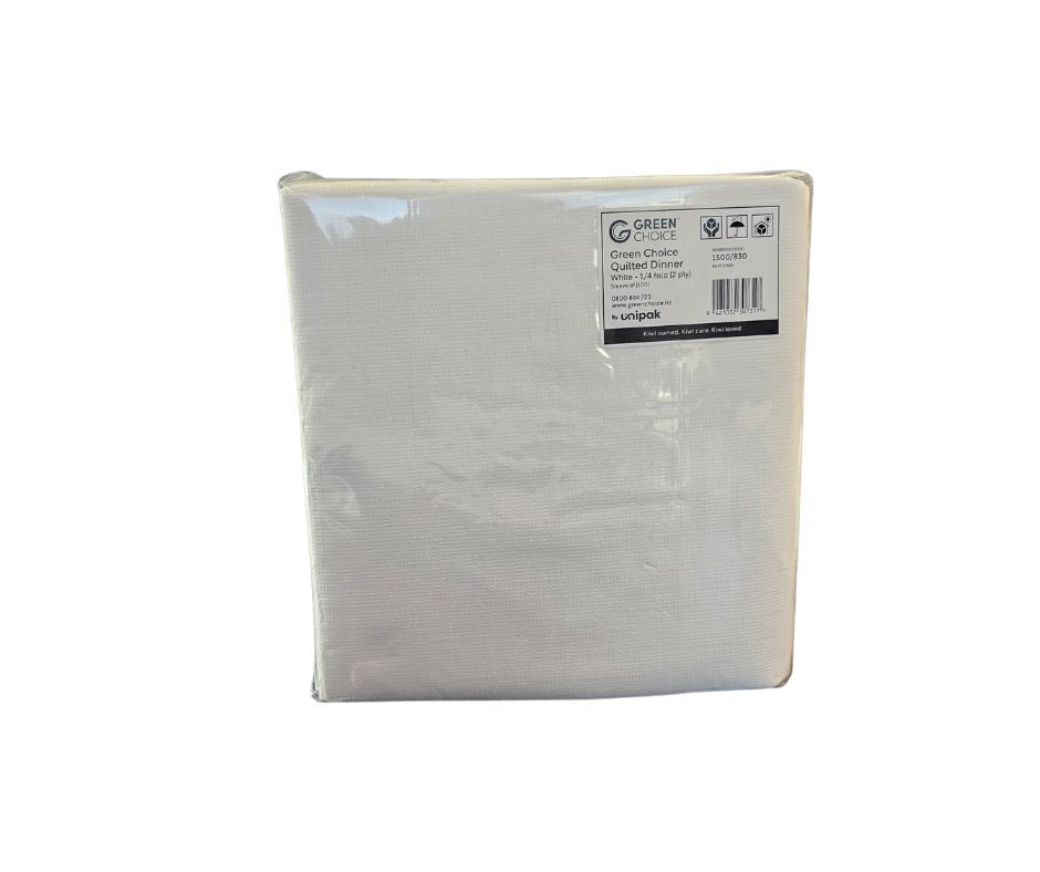 1500 830 Dinner Quilted Qualter Fold 2 Ply White