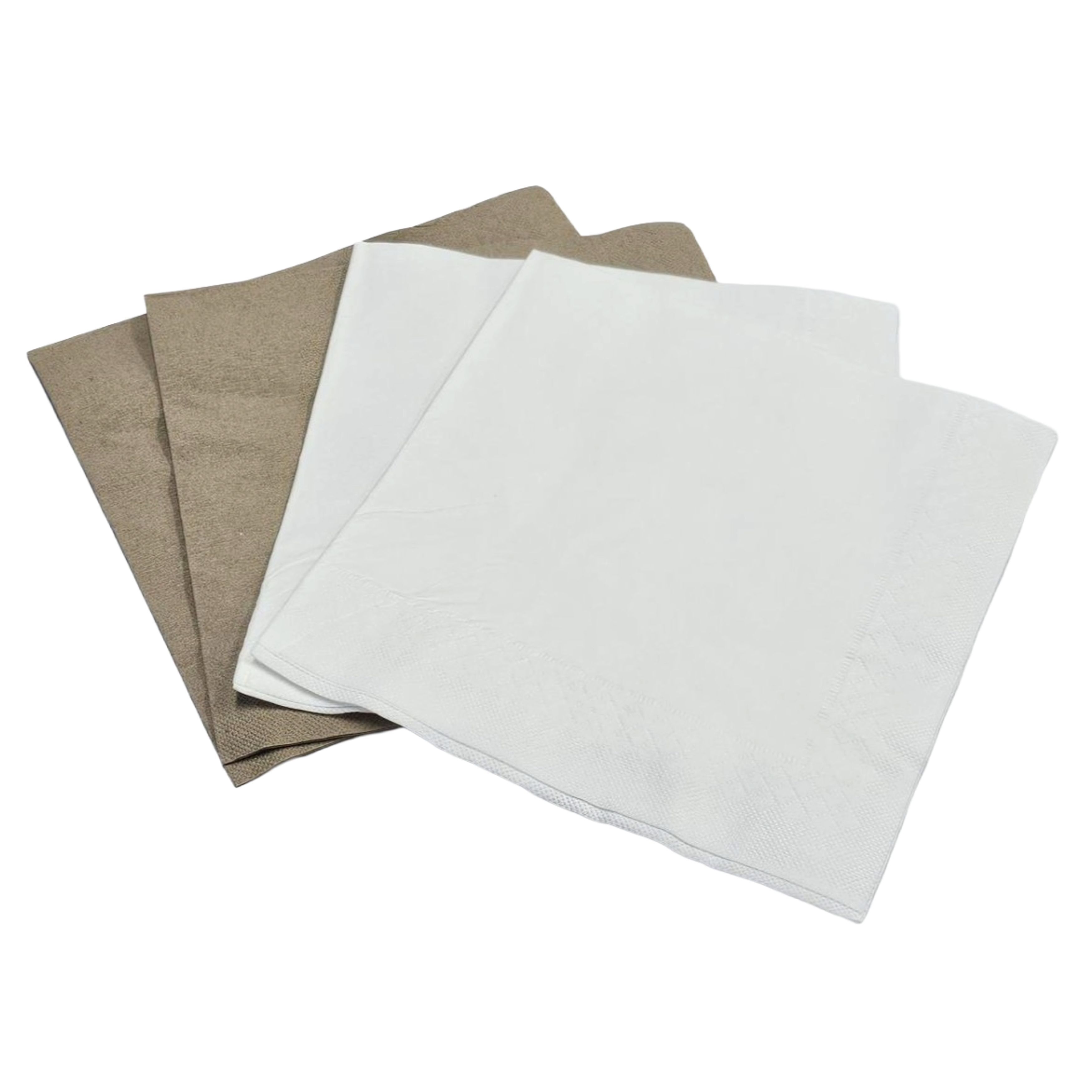 Green Choice 2 Ply Lunch Napkins 4 Fold both Kraft and white