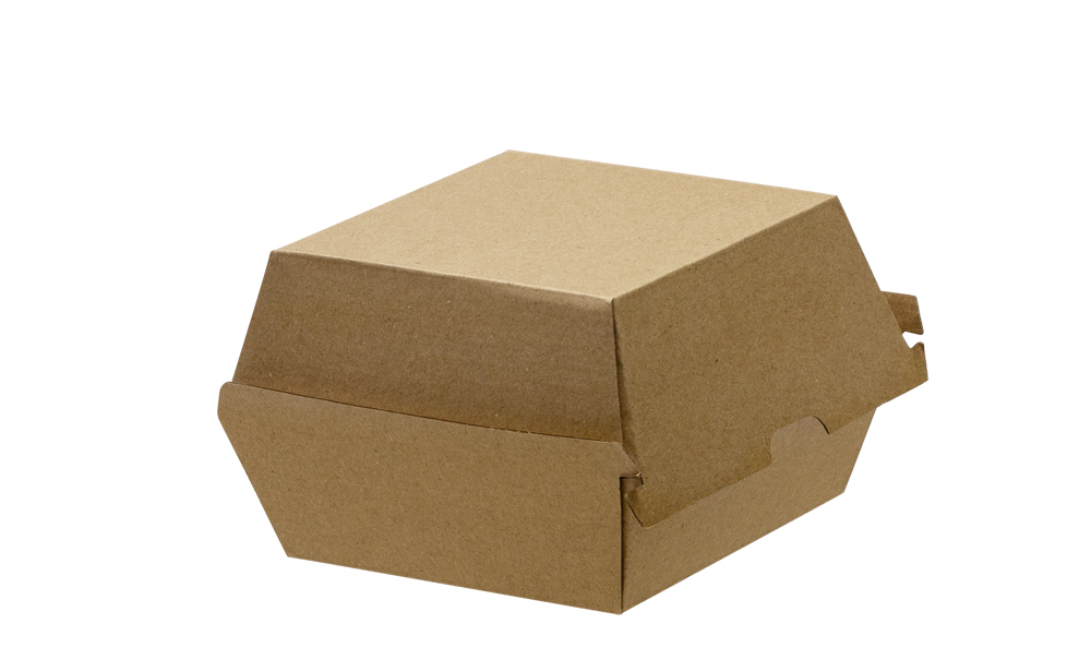 LR 1500 303 Kraft Corrugated Burger Box Closed