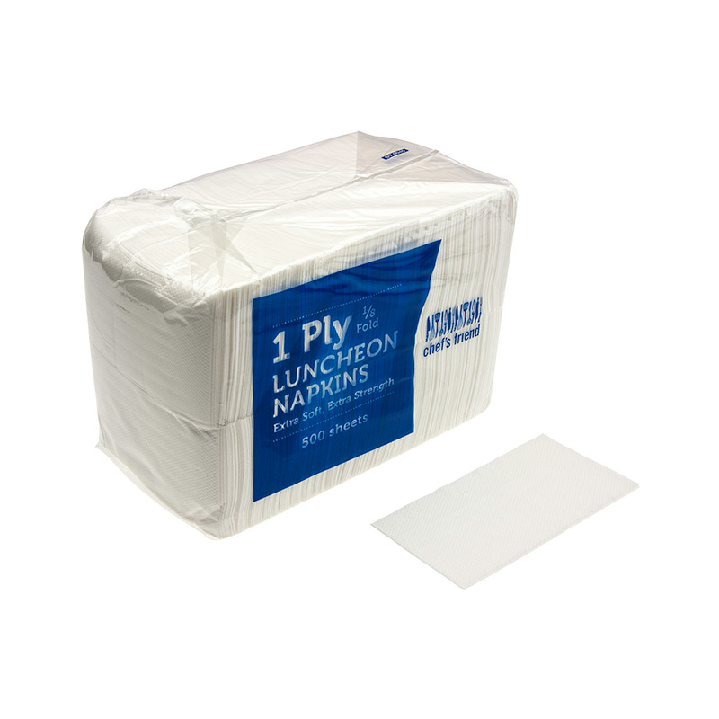LR 600 801 Chefs Friend Serviettes White 1 8 Fold