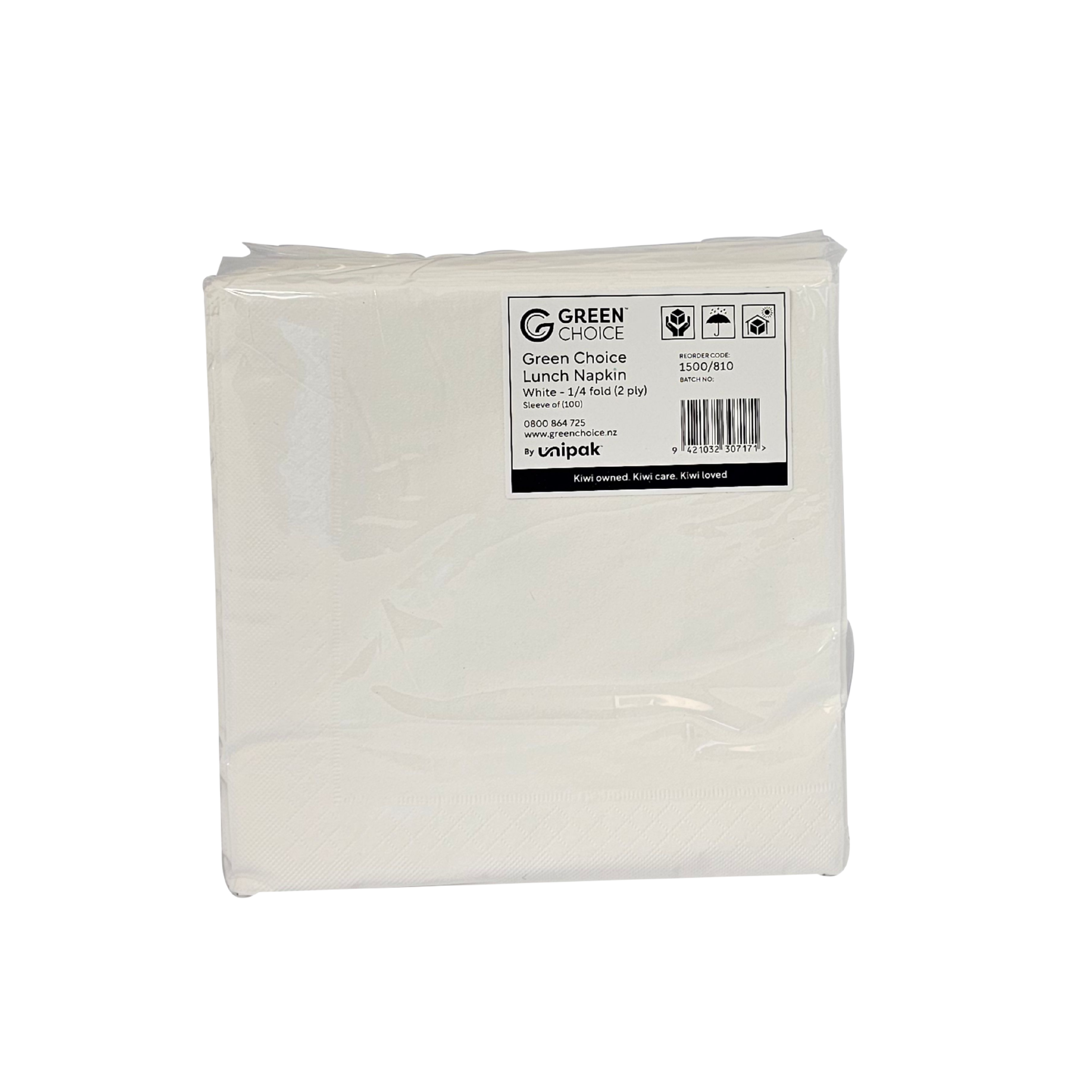 Lunch Napkin, 1/4 fold white