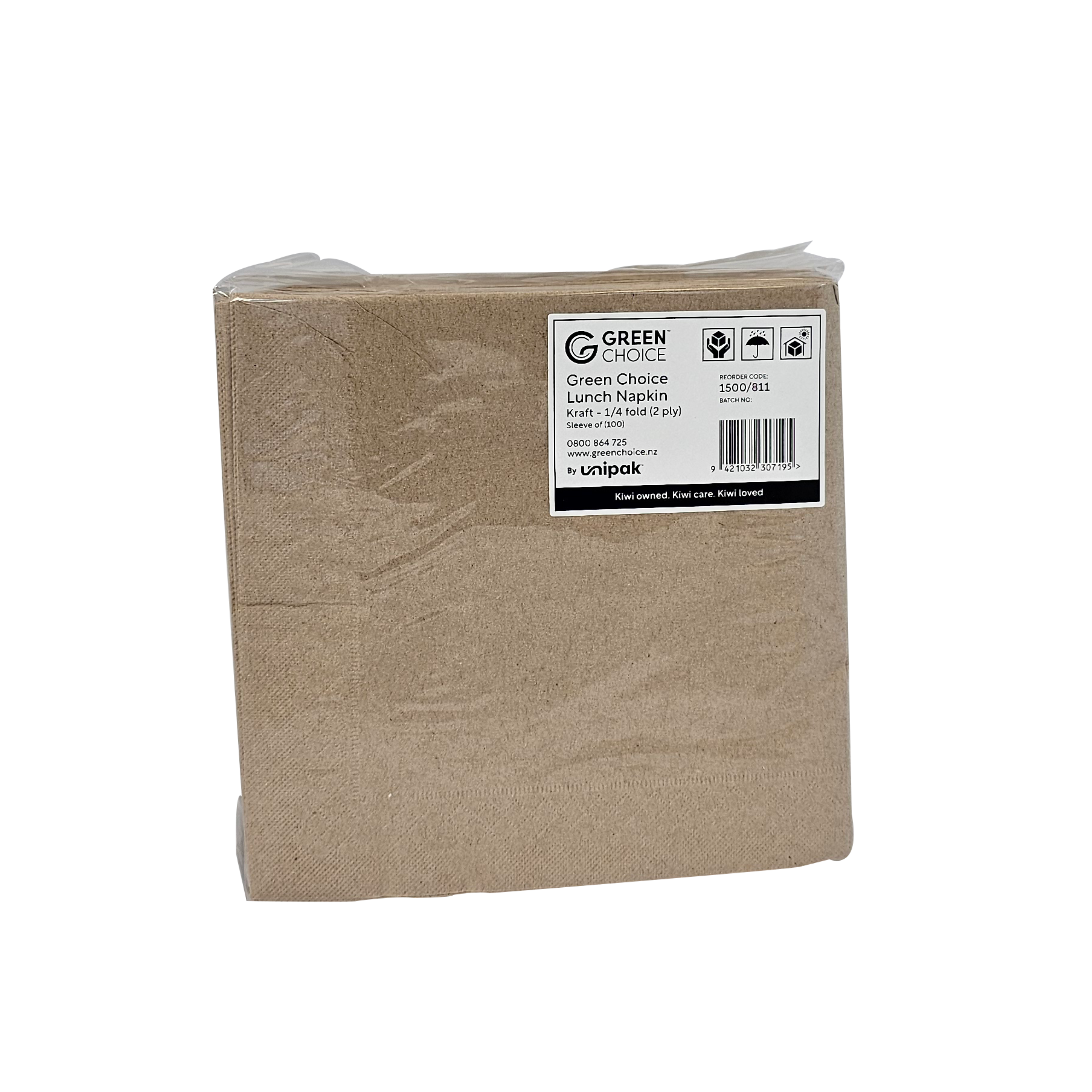 Lunch Napkin 1/4 fold kraft